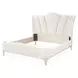 La Marisia Champagne Gold and Tranquil California King Upholstered Panel Bed with USB Charging