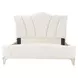 La Marisia Champagne Gold and Tranquil California King Upholstered Panel Bed with USB Charging