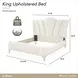 La Marisia Champagne Gold and Tranquil California King Upholstered Panel Bed with USB Charging