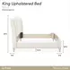 La Marisia Champagne Gold and Tranquil California King Upholstered Panel Bed with USB Charging