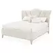 La Marisia Champagne Gold and Tranquil California King Upholstered Panel Bed with USB Charging
