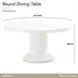 La Marisia Creamy Pearl 60" Round Dining Table