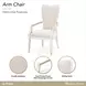 La Marisia Creamy Pearl and Tranquil Dining Arm Chair