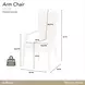 La Marisia Creamy Pearl and Tranquil Dining Arm Chair