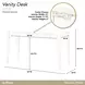 La Marisia Creamy Pearl 1 Drawer Vanity Desk
