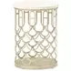 La Marisia Creamy Pearl and Champagne Round Marble End Table