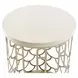 La Marisia Creamy Pearl and Champagne Round Marble End Table