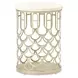 La Marisia Creamy Pearl and Champagne Round Marble End Table