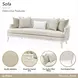 La Marisia Tranquil and Creamy Pearl Chenille 91" Sofa