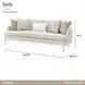 La Marisia Tranquil and Creamy Pearl Chenille 91" Sofa