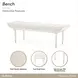 La Marisia Tranquil and Creamy Pearl 61" Accent Bench
