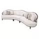 Camellia Field Linen And Warm Pecan 3 Piece Chenille 160" Sofa