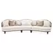Camellia Field Linen And Warm Pecan 3 Piece Chenille 160" Sofa