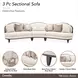 Camellia Field Linen And Warm Pecan 3 Piece Chenille 160" Sofa
