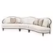 Camellia Field Linen And Warm Pecan 3 Piece Chenille 160" Sofa