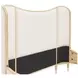 Camellia Field Cornsilk and Caramel King Upholstered Panel Bed with USB Charging