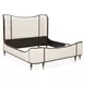 Camellia Field Warm Pecan King Upholstered Bed with USB Charging