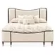 Camellia Field Warm Pecan King Upholstered Bed with USB Charging