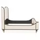 Camellia Field Warm Pecan King Upholstered Bed with USB Charging