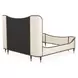 Camellia Field Warm Pecan King Upholstered Bed with USB Charging