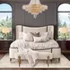 Camellia Field Warm Pecan King Upholstered Bed with USB Charging
