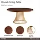 Camellia Field Warm Pecan 60" Round Dining Table