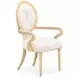 Camellia Field Cornsilk Upholstered Dining Arm Chair Set of 2