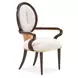 Camellia Field Warm Pecan and Linen Dining Arm Chair