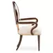 Camellia Field Warm Pecan and Linen Dining Arm Chair