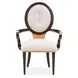 Camellia Field Warm Pecan and Linen Dining Arm Chair