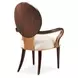 Camellia Field Warm Pecan and Linen Dining Arm Chair