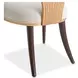 Camellia Field Warm Pecan and Linen Dining Arm Chair