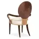 Camellia Field Warm Pecan and Linen Dining Arm Chair