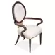 Camellia Field Warm Pecan and Linen Dining Arm Chair