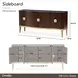 Camellia Field Warm Pecan Sideboard with Adjustable Shelves