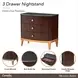 Camellia Field Warm Pecan 3 Drawer Nightstand