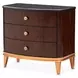 Camellia Field Warm Pecan 3 Drawer Nightstand