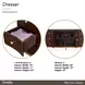 Camellia Field Warm Pecan 6 Drawer Dresser