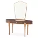 Camellia Field Warm Pecan 1 Drawer Vanity Table with Mirror
