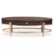Camellia Field Warm Pecan Oval Cocktail Table