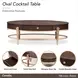 Camellia Field Warm Pecan Oval Cocktail Table