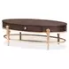Camellia Field Warm Pecan Oval Cocktail Table