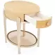 Camellia Field Caramel Oval End Table with Drawer