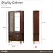 Camellia Field Warm Pecan 2 Door Display Cabinet