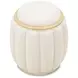 Camellia Field Cornsilk Upholstered Round Bench