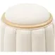Camellia Field Cornsilk Upholstered Round Bench