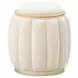 Camellia Field Cornsilk Upholstered Round Bench