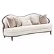 Camellia Field Linen and Warm Pecan Chenille 94" Sofa
