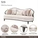 Camellia Field Linen and Warm Pecan Chenille 94" Sofa
