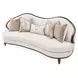 Camellia Field Linen and Warm Pecan Chenille 94" Sofa